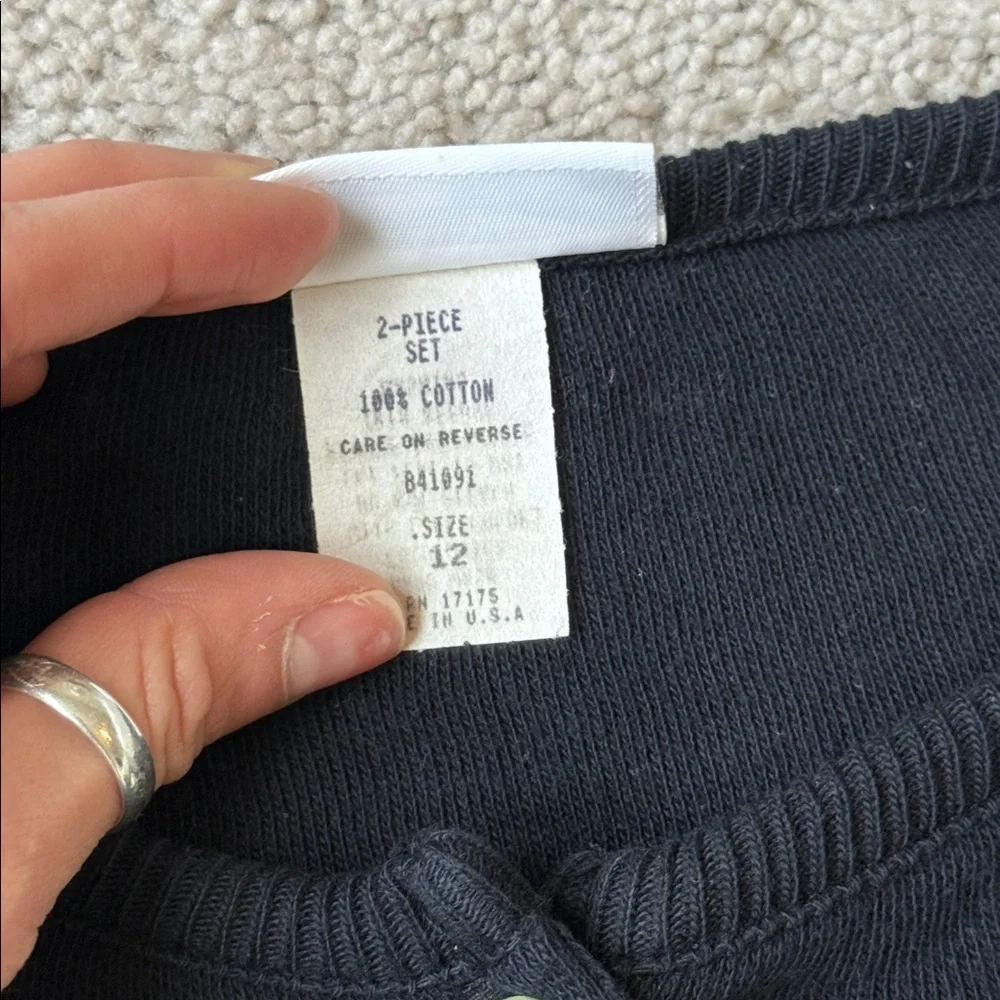 Bonnie Jean Black Cardigan with Button Detail | Size 12 (Girl) | 100% Cotton